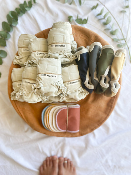 Full time fitted cloth nappy set (newborn)